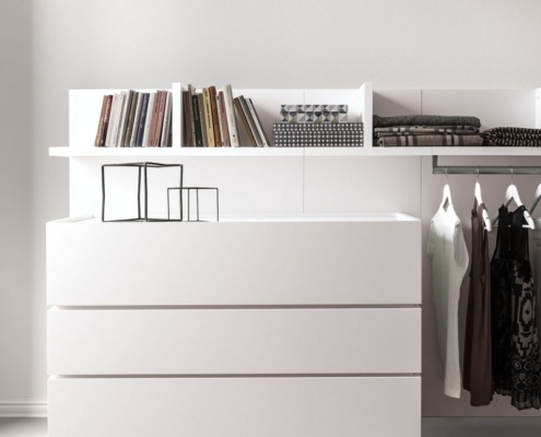 Cassettiera moderna design minimal bianco